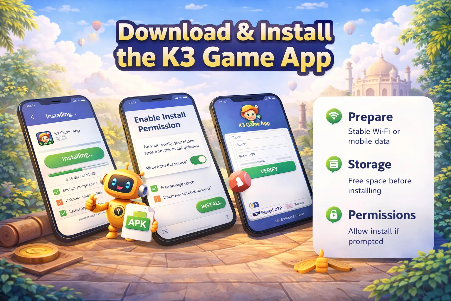 K3 Game App download overview